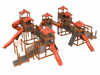 Mighty Expedition Commercial Playground Equipment – Chestnut, terracotta and gray configuration