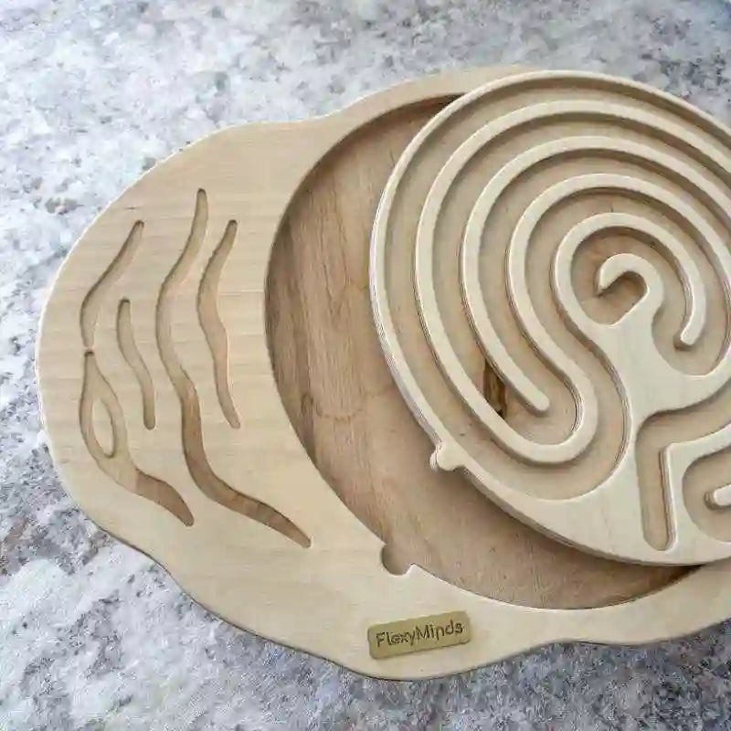 Front view of the Mira Balance Board showing curved wooden profile