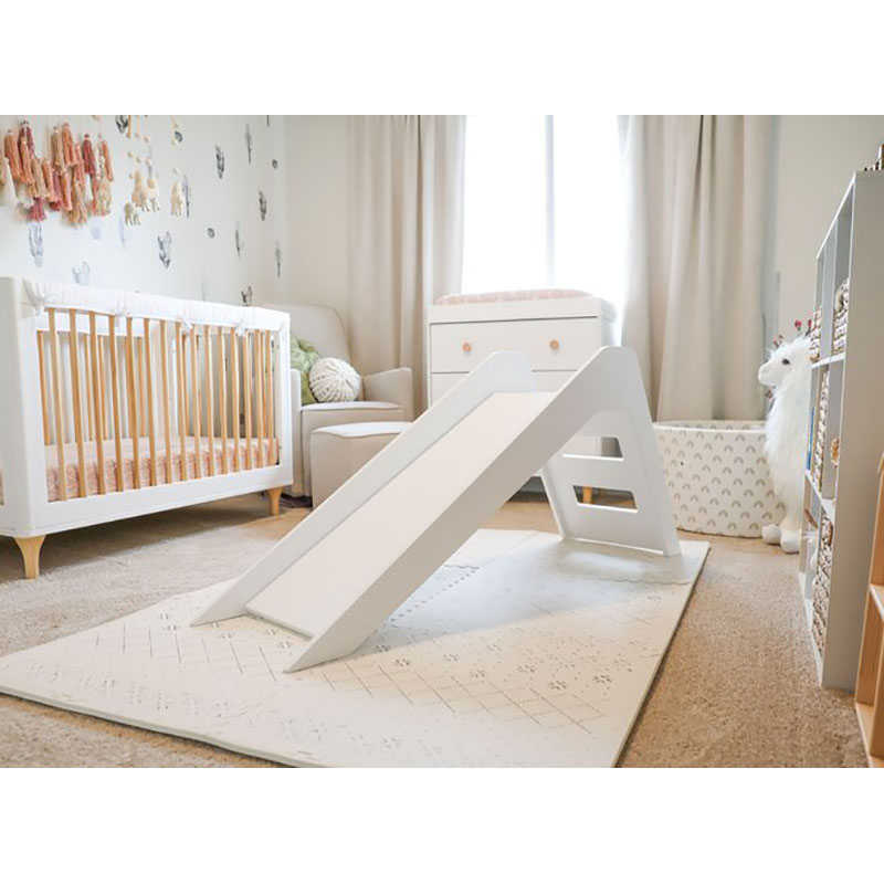 modern white indoor slide for playroom