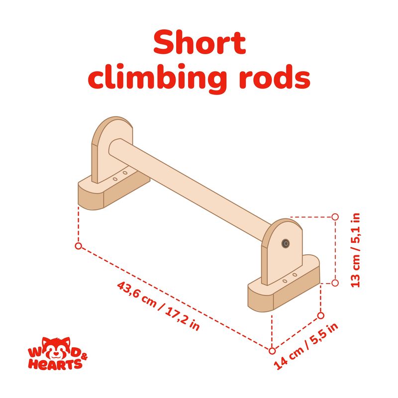 Monkey Bars Kit – short monkey bar dimension diagram