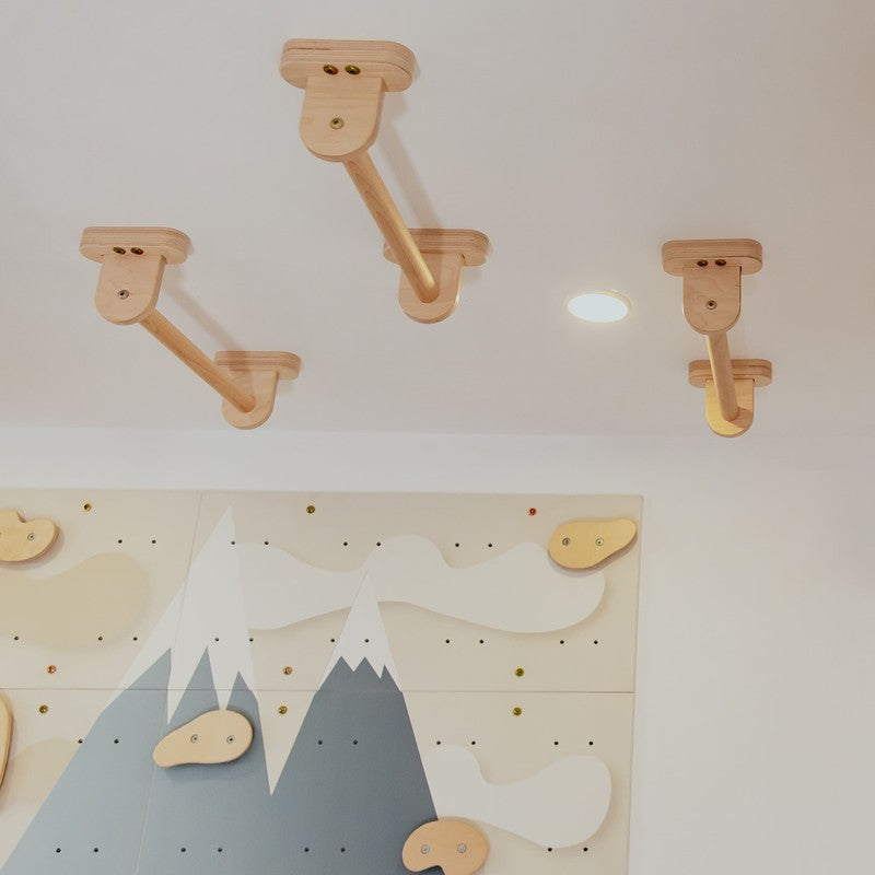 Monkey Bars Kit – angled view of individual ceiling bars