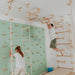 Monkey Bars Kit – short ceiling bars above a Cool Mint climbing wall