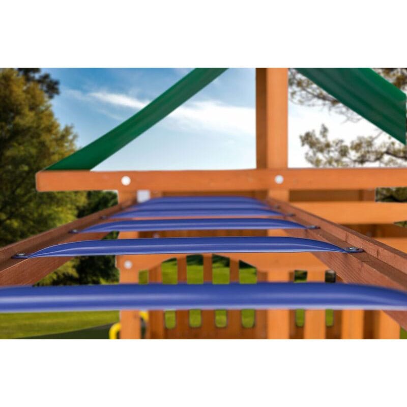 DIY Monkey Bars in blue