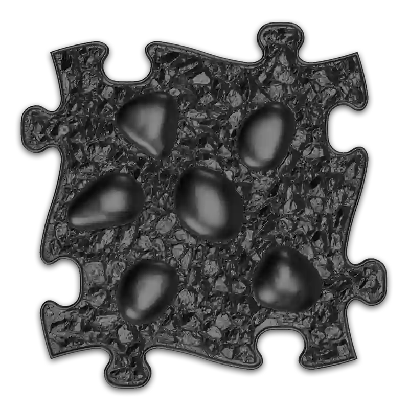 Black Dino Eggs Soft textured tile from the Muffik Tots Vision Puzzle Set