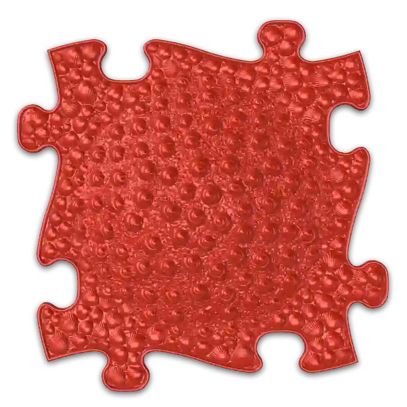 Red Coast Soft textured tile from the Muffik Tots Vision Puzzle Set