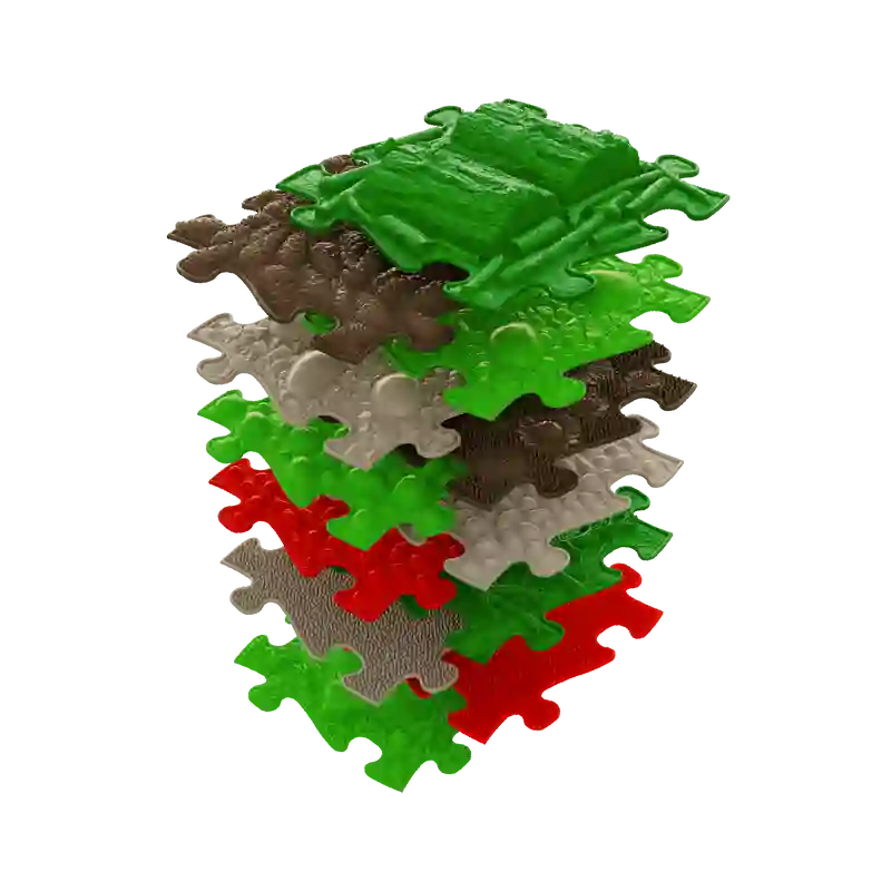 Muffik Sensory Childrens Playmat arranged as a colorful textured sensory path