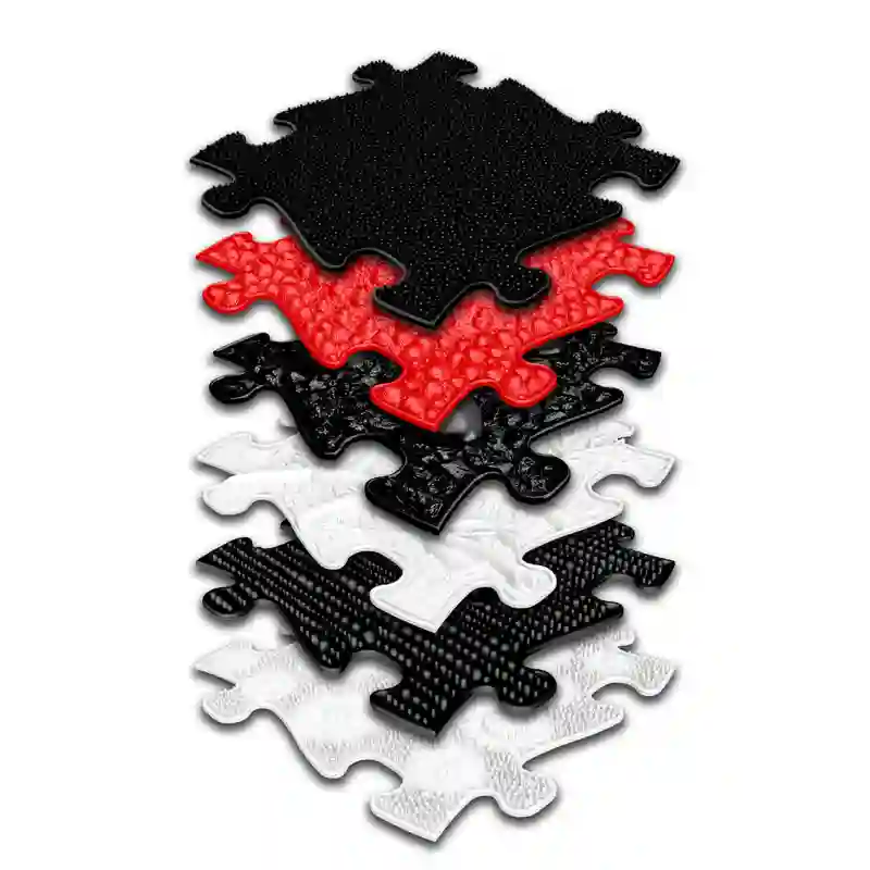 Muffik Tots Vision Puzzle Set sensory mats shown for hands on floor play