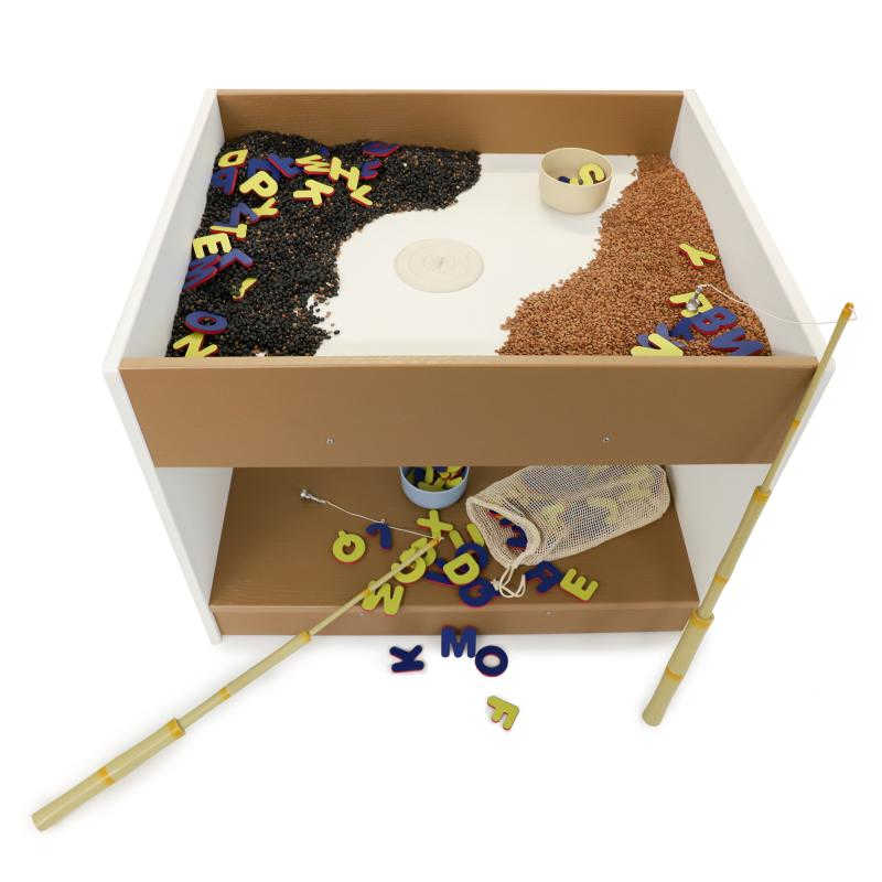 Sensory table for preschool with sensory items