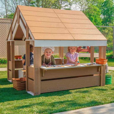 Outdoor Preschool Playhouse with kids
