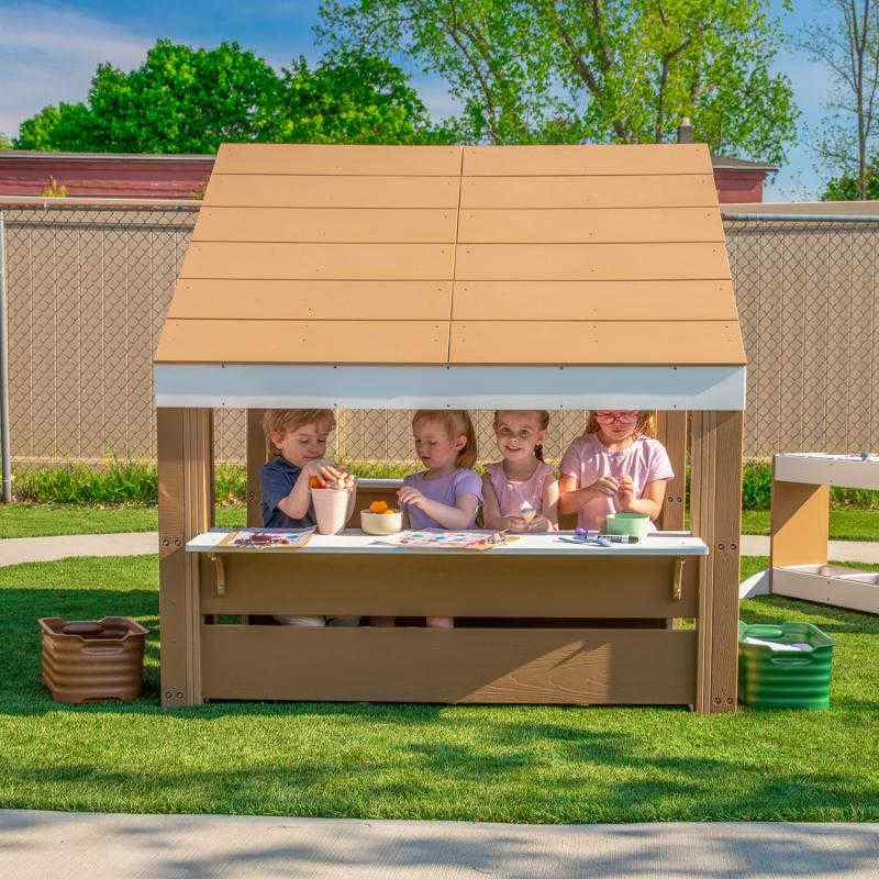 OutdoorED Learning Paviliion side view with kids