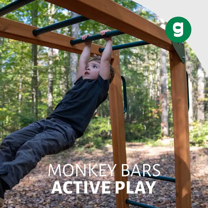 Outing with Monkey Bars Swing Set – monkey bars in use