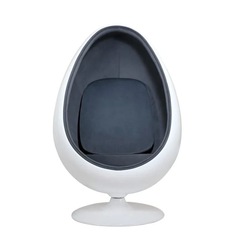 Oval Serenity Pod - Gray - front view of the padded seat and swivel base