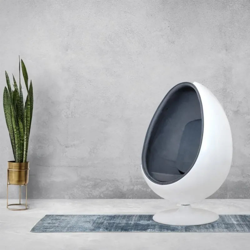 Oval Serenity Pod - Gray - pod displayed beside a wall