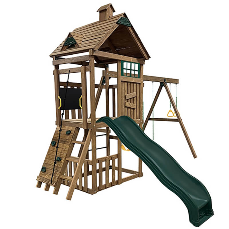 PlayStar Denali Freedom Fort Swing Set – front angle view