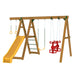 PlayStar Mesa Plus Swing Set – front view showing slide, swings and climbing bars