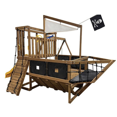 PlayStar Pirate Ship Swing Set RTA Kit – front and side view