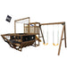 PlayStar Pirate Ship Swing Set RTA Kit – rear view showing hull and play features
