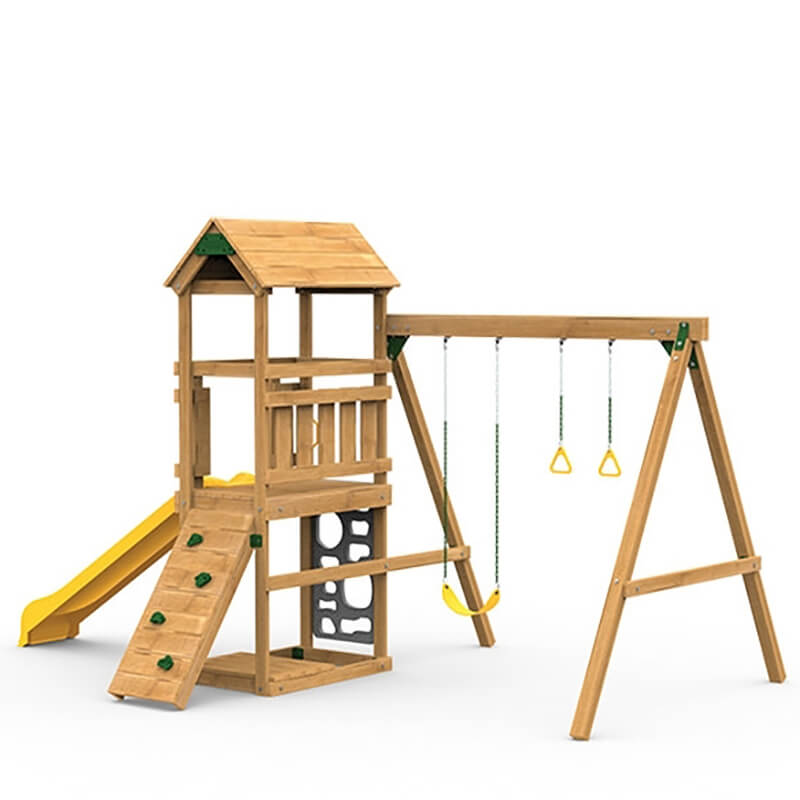 PlayStar Trainer Starter Quick Assembly Wooden Playset – rear angle view