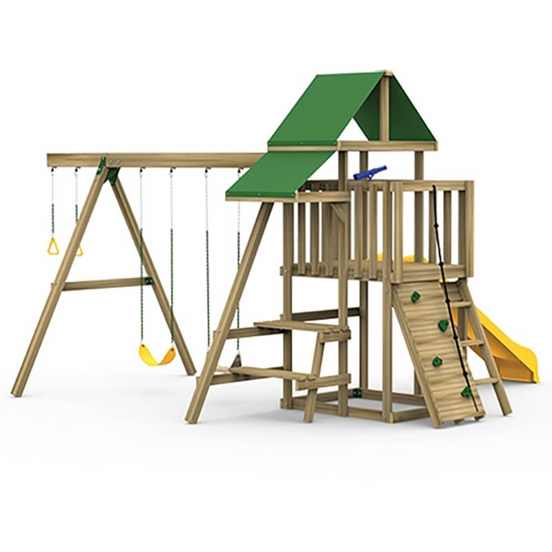 PlayStar Varsity Starter wooden playset front angle