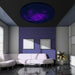 Round Fiber Optic Ceiling Panel with Shooting Stars - purple star pattern above a seating area