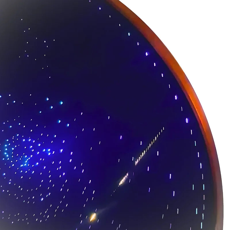 Round Fiber Optic Ceiling Panel with Shooting Stars - close view of glowing points around the panel edge