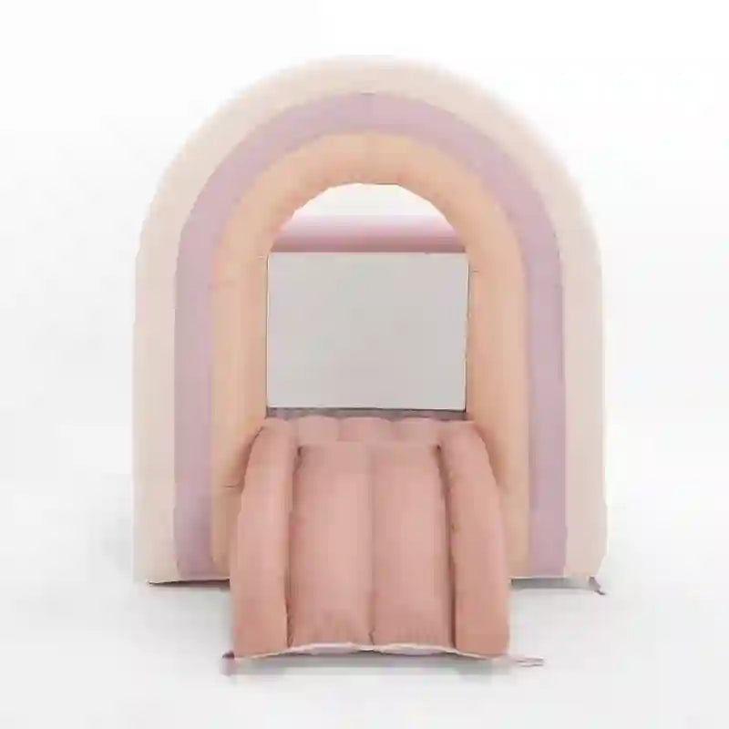 Smol Rainbow Pink Bounce House 6 x 6 size on a studio background