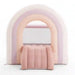 Smol Rainbow Pink Bounce House 8 x 8 size on a studio background
