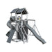 summit amish made playset for climbing ash wood gray front left