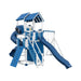 summit amish made playset for climbing white blue front left