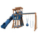 super 48 sidekick vinyl playset with slide chestnut wood blue front right