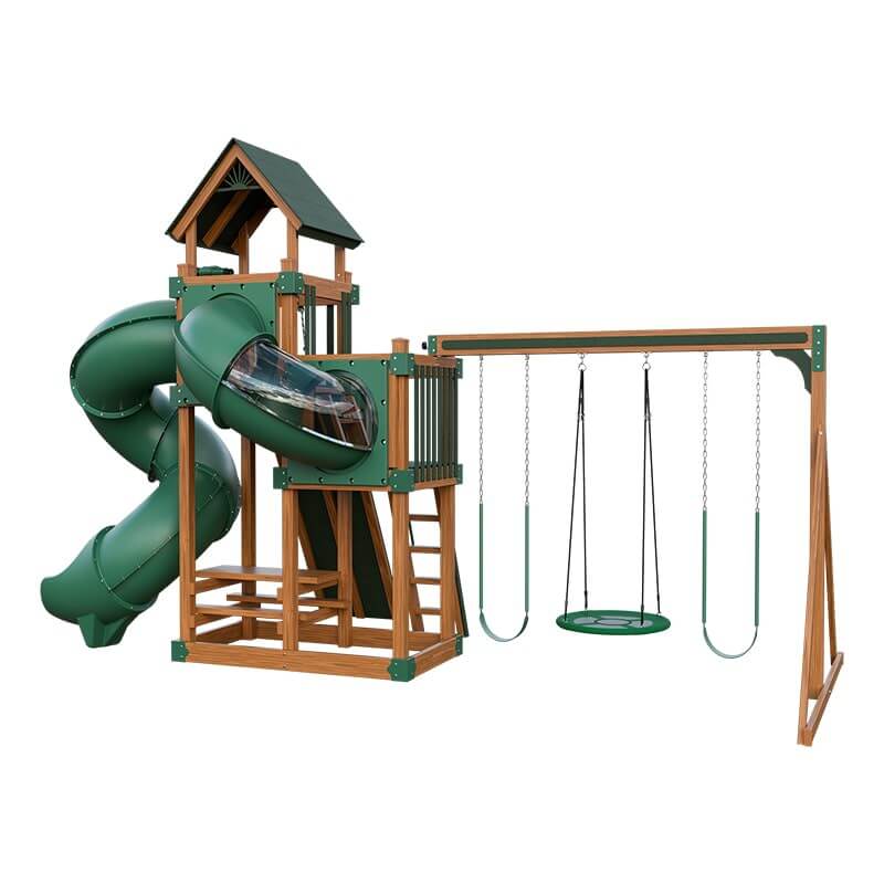 super 48 turbo vinyl playset chestnut wood green back right