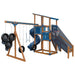 super 59 sports tower vinyl playset chestnut wood blue back left