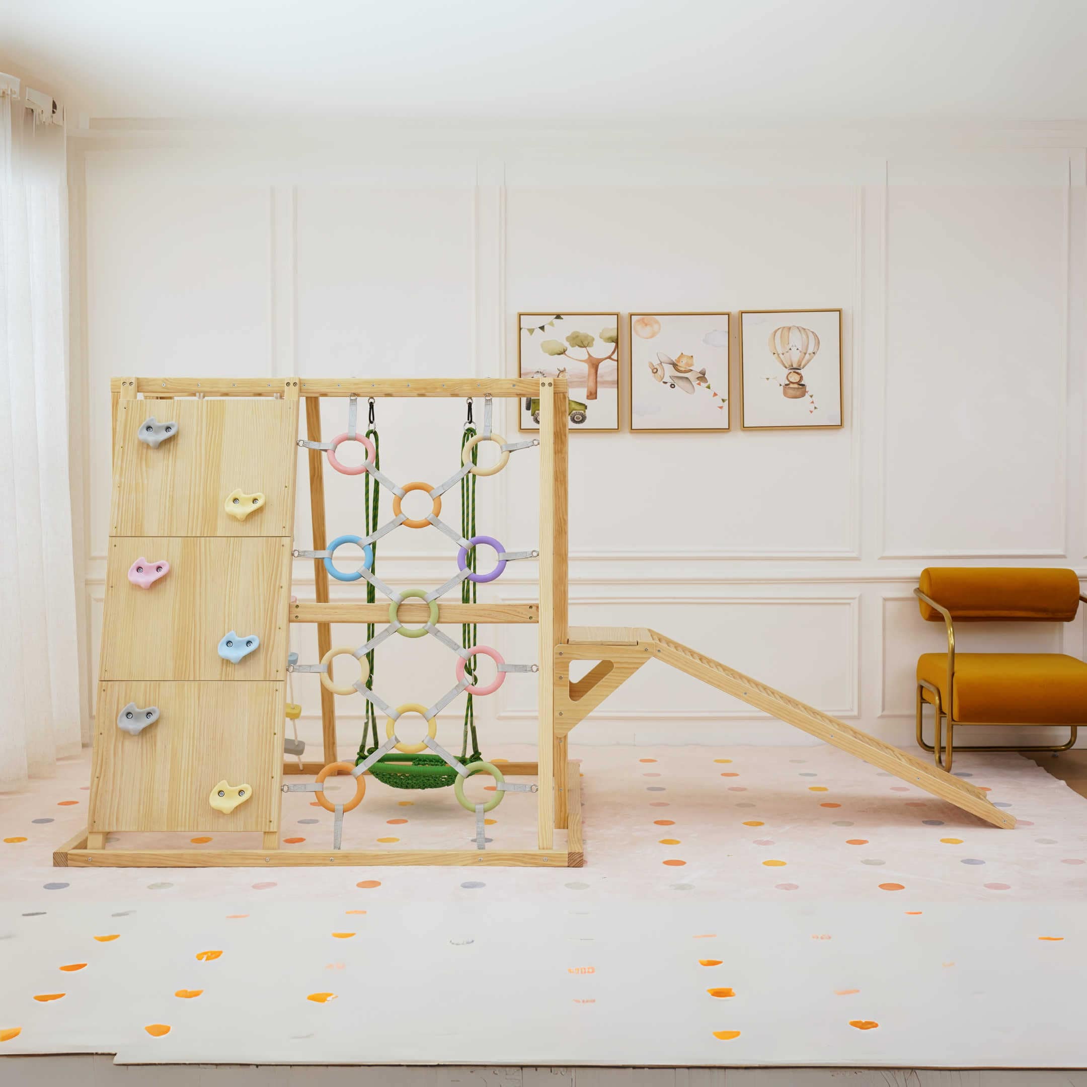 Sweetgum Indoor Sensory Playset (Large) used as a sensory gym for balance and gross motor development side view