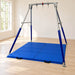 TFH Folding Mat 4' x 6' Blue shown as two mats beneath a TFH 8TSPSIN indoor swing frame without a seat. Listing includes one mat; second mat and frame sold separately.
