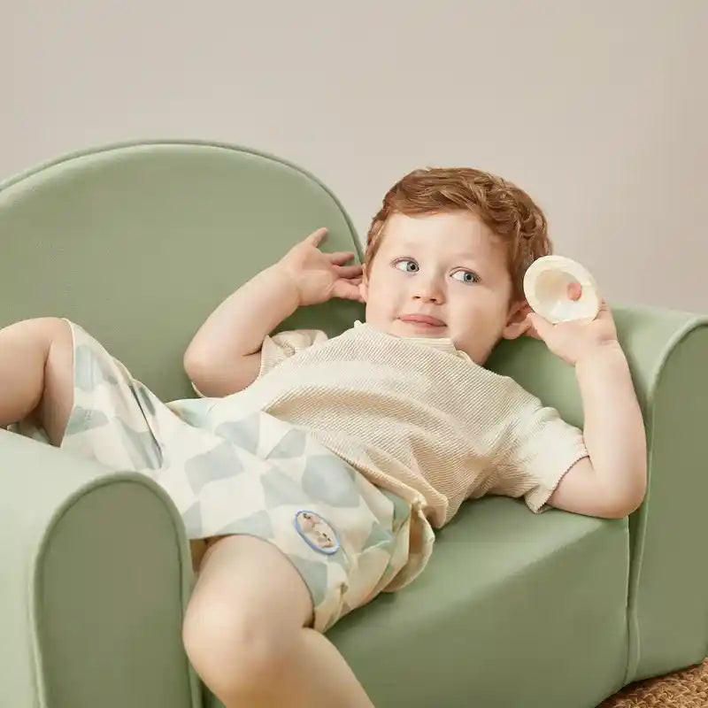Tiny Land® GentleSnug Kid Chair – Sage chair side view