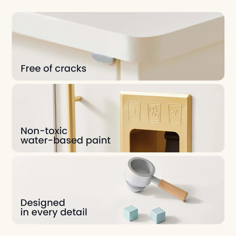 Tiny Land® Play Kitchen with Running Water - Iconic Aqua Kitchen in Cream – pretend cooking features