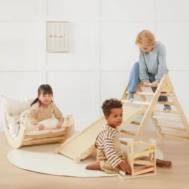 Tiny Land® 7-in-1 Montessori Climbing Set with Play Pad – climbing set lifestyle view