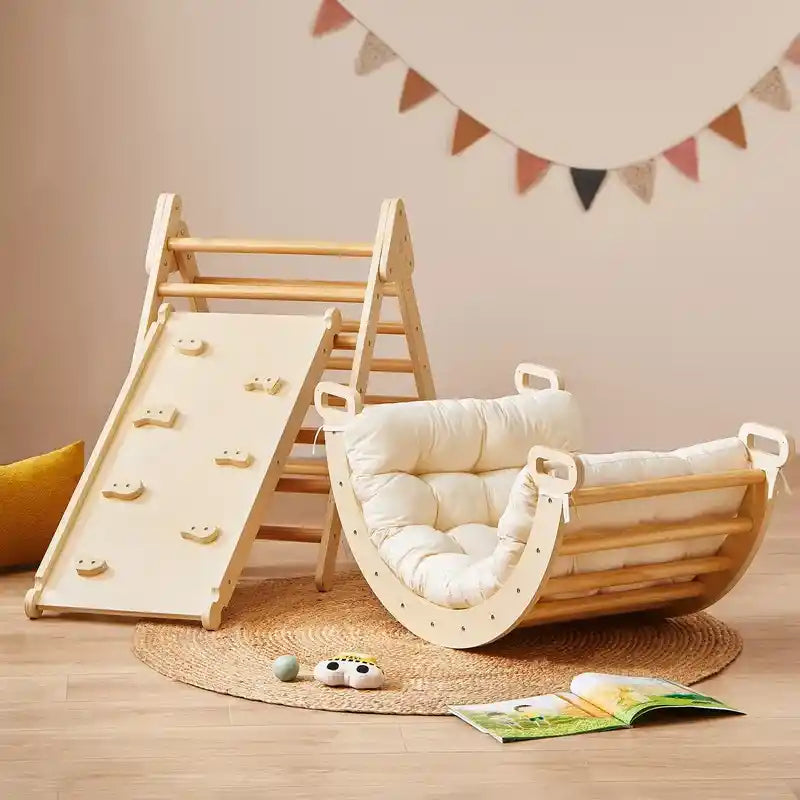 Tiny Land® 7-in-1 Montessori Climbing Set with Play Pad – complete climbing set and play pad