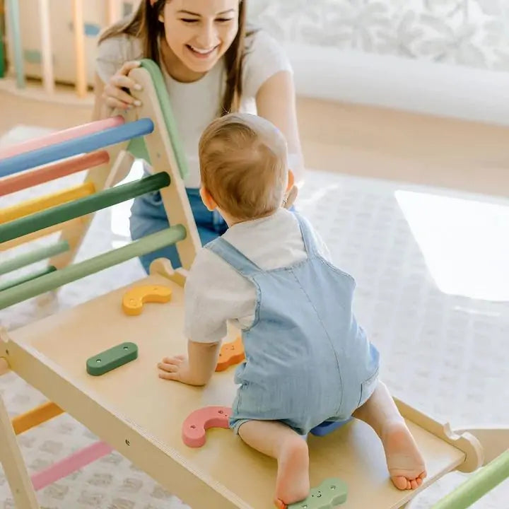 Tiny Land® 7-in-1 Morandi Pikler Triangle Set – Morandi climbing set alternate view