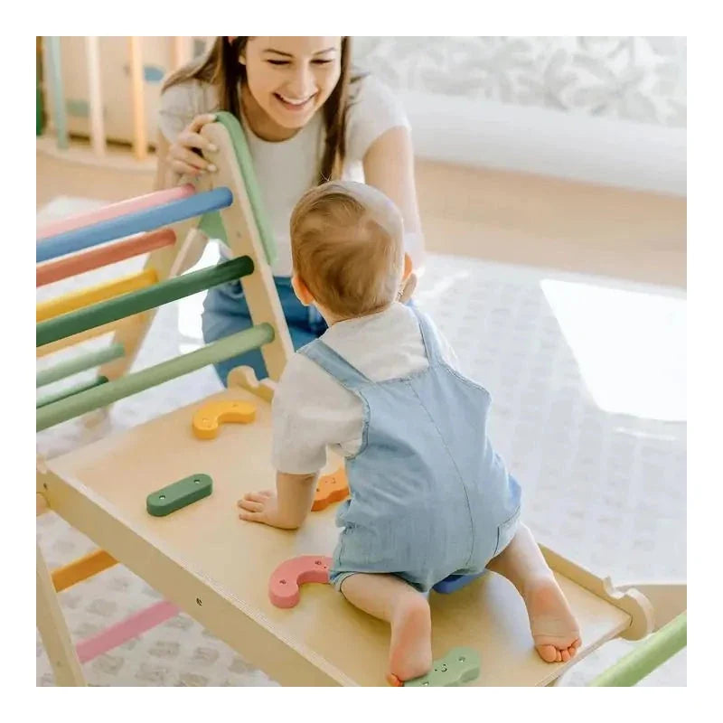Tiny Land® 7-in-1 Morandi Pikler Triangle Set – Morandi climbing set alternate view