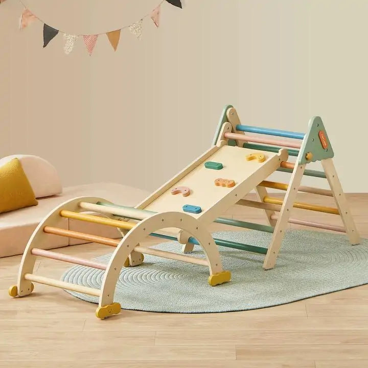 Tiny Land® 7-in-1 Morandi Pikler Triangle Set – complete Morandi climbing set