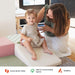 Tiny Land® PlayNest Climbing Blocks - Morandi – adult beside a child seated on a Morandi foam ramp