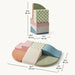 Tiny Land® PlayNest Climbing Blocks - Morandi – dimension diagram of the Morandi floor arrangement and stacked blocks