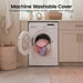 Tiny Land® PlayNest Climbing Blocks - Violet – removable Violet fabric covers shown at a washing machine