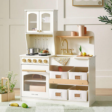 tiny land play kitchen in cream with accessories
