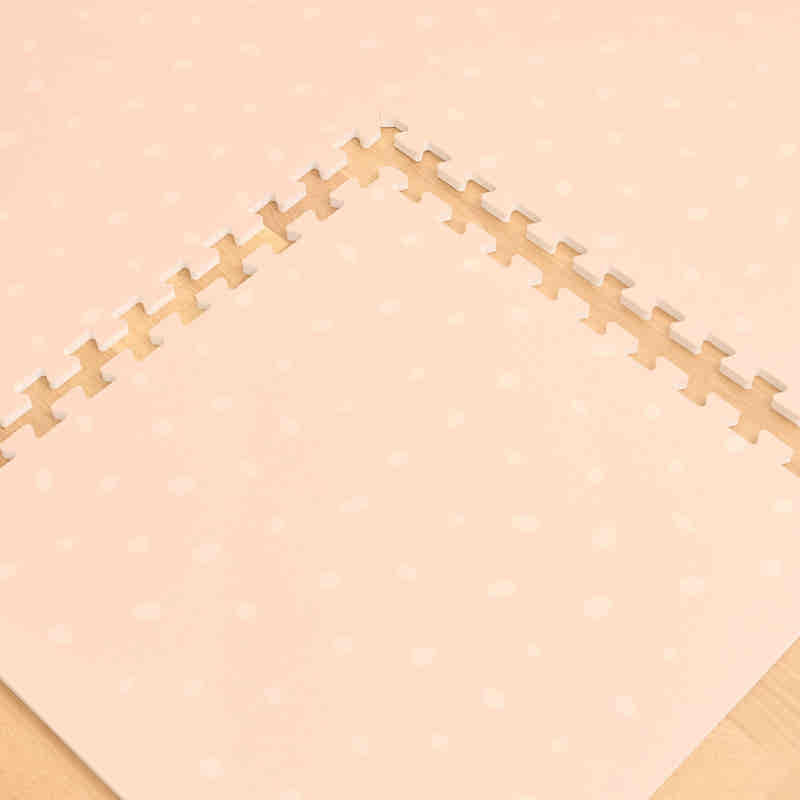 TumbleHouse Terracotta Polka Dot foam play mat tile detail