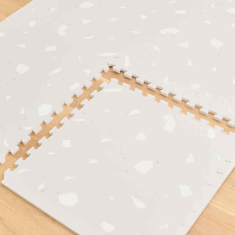 TumbleHouse Light Grey Terrazzo foam play mat tile detail