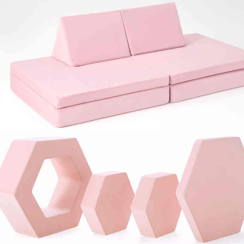 TumbleHouse Play Bundle eight-piece modular foam set in Pink