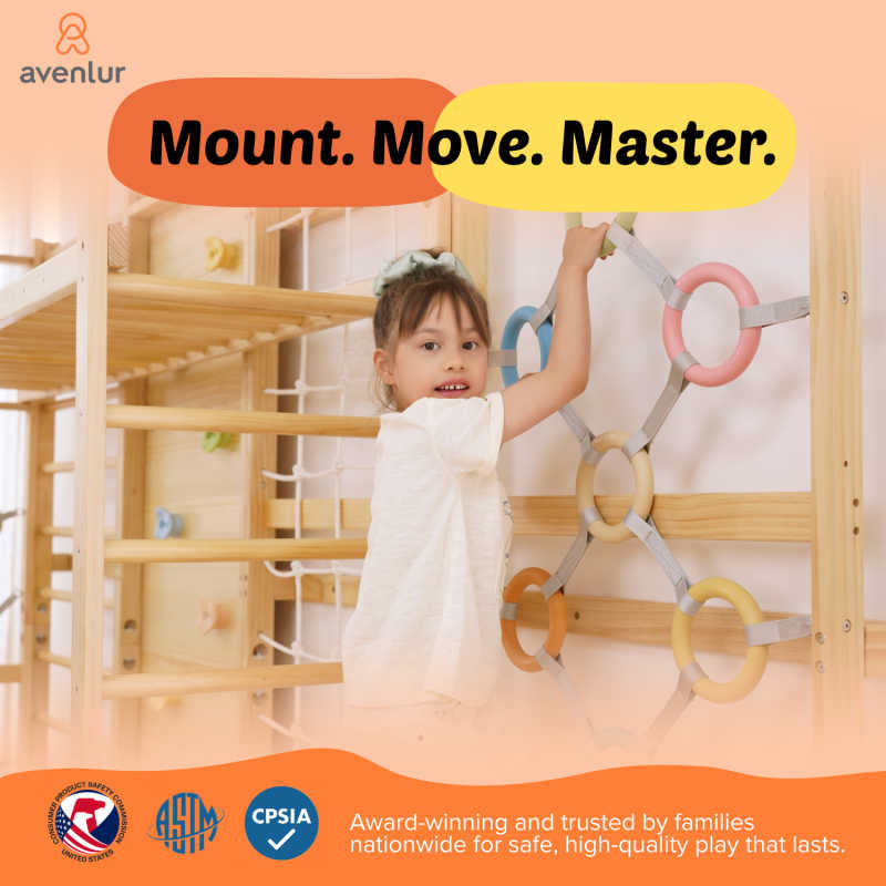 Walnut Modular Swedish Ladder Jungle Gym - 79 Inch Wall Mounted move master