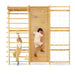 Walnut Modular Swedish Ladder Jungle Gym - 79 Inch Wall Mounted front view